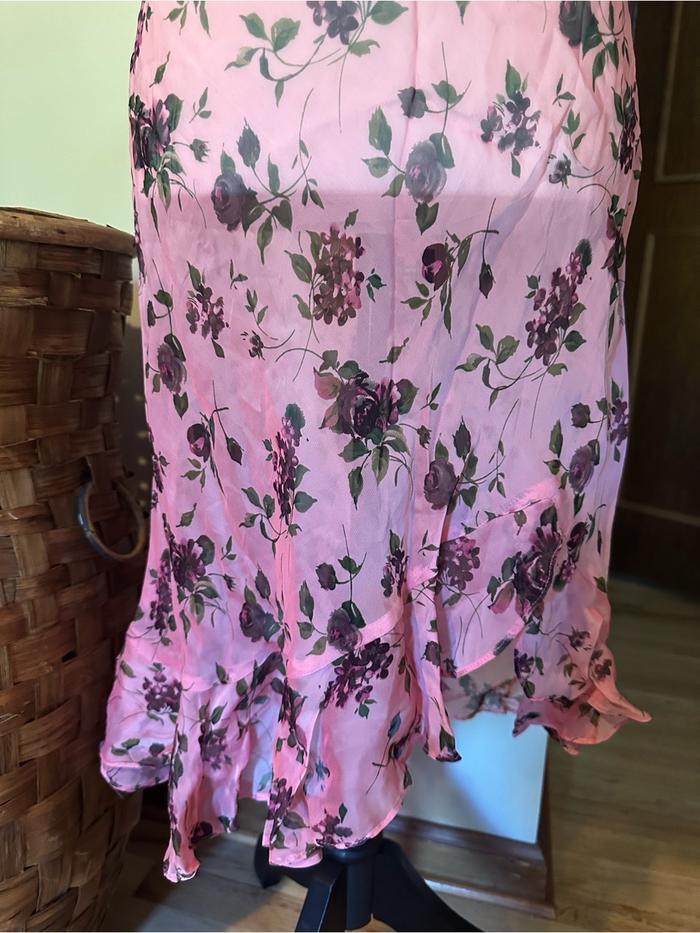 Floral Pink Sleeveless Midi Dress Betsey Johnson Vintage - Picture 3 of 7